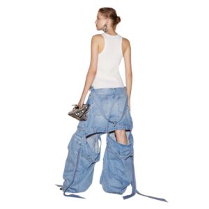 THE ATTICO SKY BLUE LONG PANTS