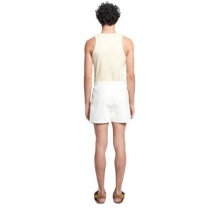 NANUSHKA AMIL OKOBOR ALT-LEATHER SHORTS WHITE