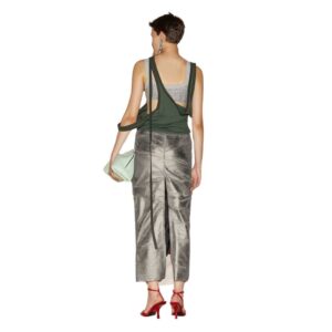 THE ATTICO SILVER MIDI SKIRT