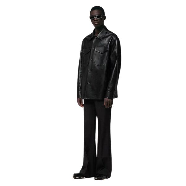 LOUIS VUITTON EMBROIDERED LEATHER MIX BLOUSON - Image 5