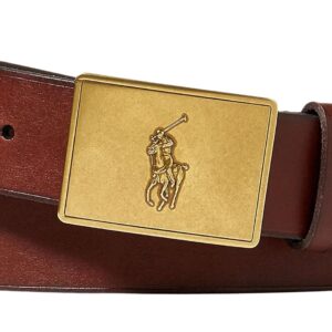 RALPH LAUREN PONY PLAQUE LEATHER BELT