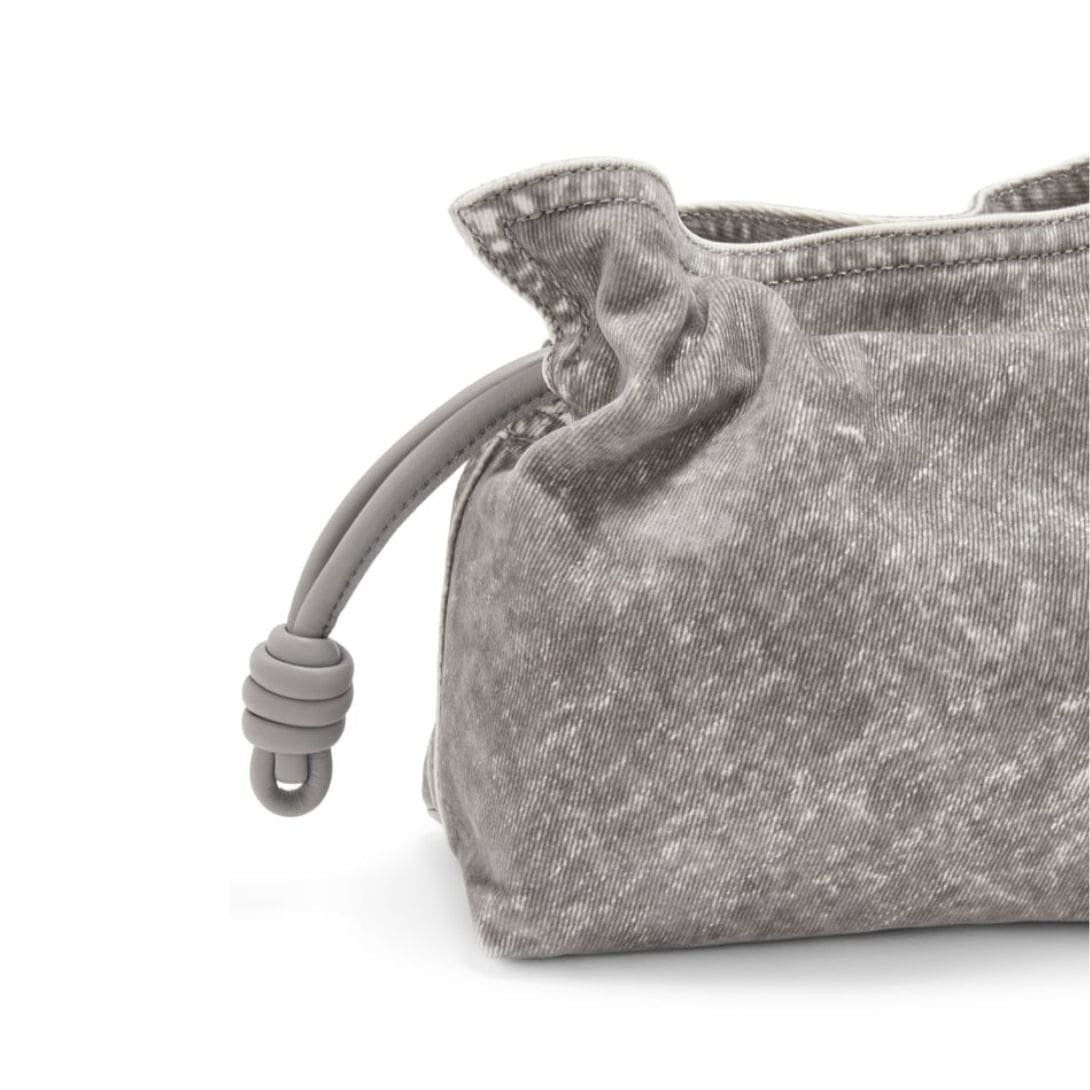 LOEWE FLAMENCO CLUTCH MINI BAG IN FLOCKED DENIM - Image 4