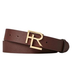 RALPH LAUREN RL-BUCKLE PEBBLED CALFSKIN BELT