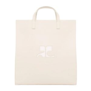 COURREGES HERITAGE LEATHER TOTE BAG