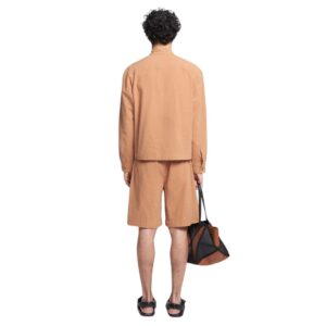 NANUSHKA CARSTEN WASHED-CALICO SHORTS BROWN