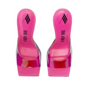 THE ATTICO ”CHEOPE” RED, FUCHSIA AND BLACK DEGRADÈ MULE