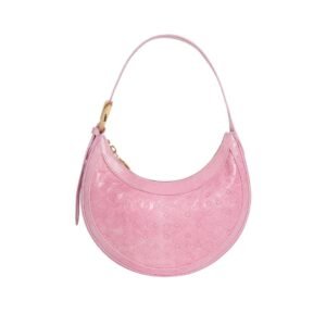 MARINE SERRE EMBOSSED LEATHER MINI ECLIPS PINK