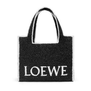 LOEWE FONT TOTE LARGE BAG IN RAFFIA