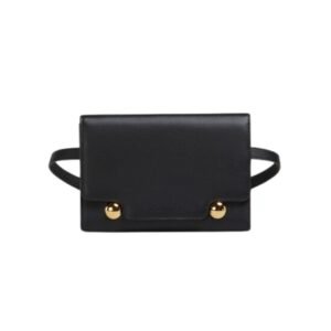 MARNI BLACK LEATHER TRUNKAROO BUM BAG