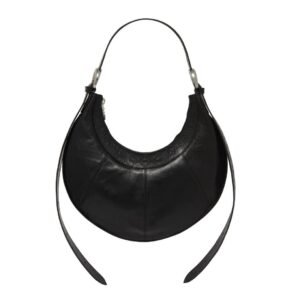 MARINE SERRE EMBOSSED LEATHER ECLIPS CROSSBODY BLACK