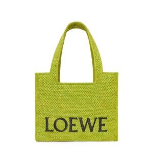 LOEWE FONT TOTE MEDIUM BAG IN RAFFIA