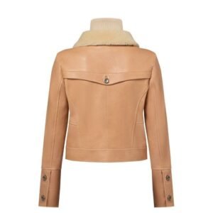 LOUIS VUITTON SHEARLING COLLAR LEATHER JACKET