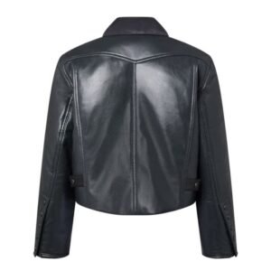 LOUIS VUITTON TOPSTITCHED LEATHER BOXY JACKET