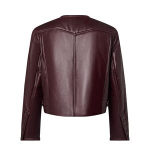 LOUIS VUITTON TOPSTITCHED LEATHER BOXY JACKET