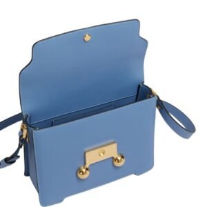 MARNI BLUE LEATHER TRUNKAROO MEDIUM SHOULDER BAG