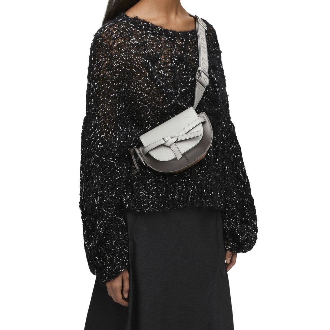 LOEWE GATE DUAL MINI BAG IN SOFT CALFSKIN AND JACQUARD - Image 8