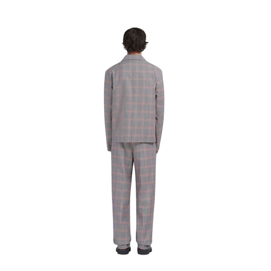 MARNI ORANGE CHECKED TECH WOOL BLAZER - Image 3