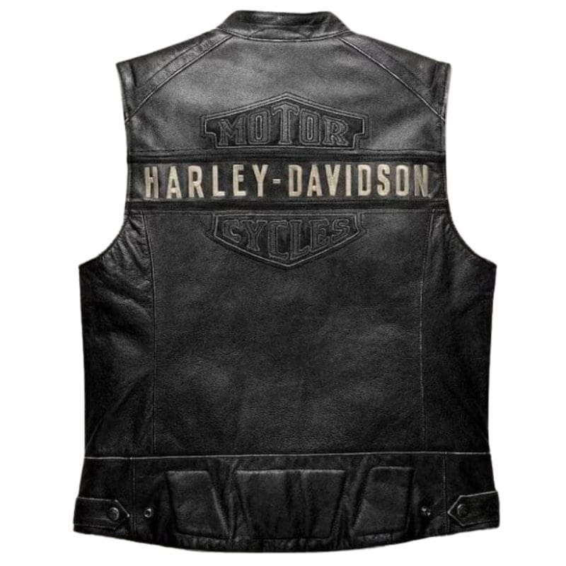 HARLEY MEN'S MOTORBIKE LEATHER VEST - Image 2
