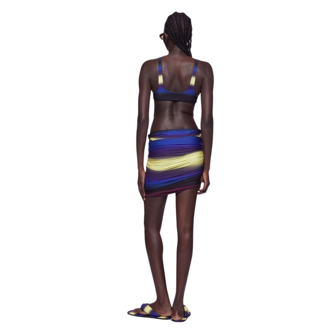 THE ATTICO BLUE, BLACK AND LIGHT YELLOW MINI SKIRT - Image 2