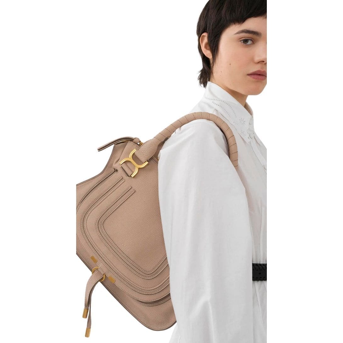 CHLOE MARCIE DOUBLE CARRY BAG NOMAD BEIGE - Image 3