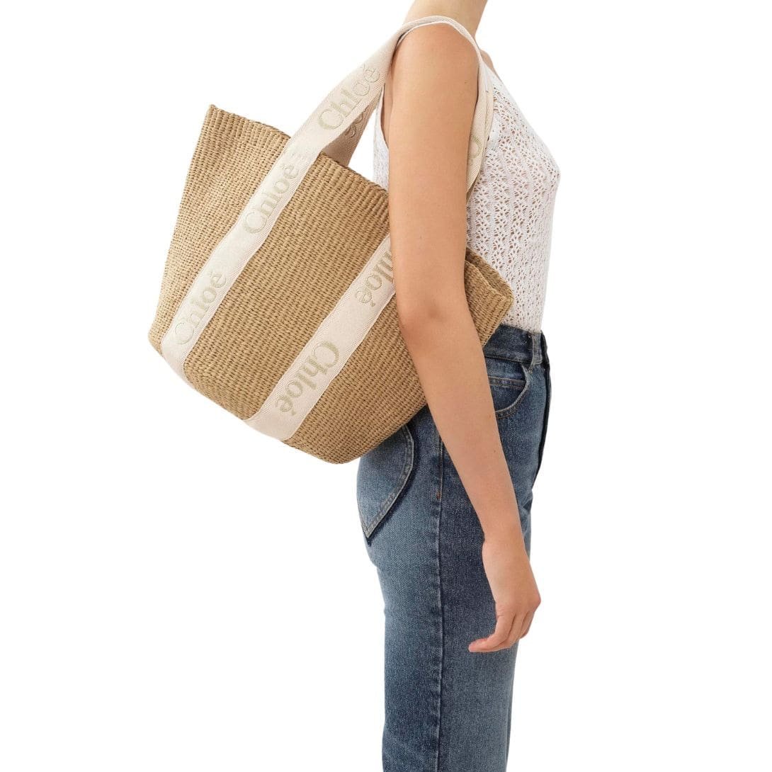 CHLOE LARGE WOODY BASKET GOLD - Image 6