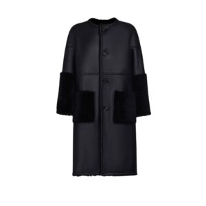 MARNI BLACK REVERSIBLE SHEARLING COAT