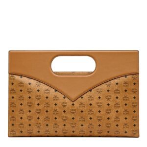 MCM Diamond Tote in Visetos Leather Mix COGNAC