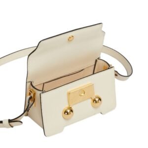 MARNI CREAM LEATHER TRUNKAROO MINI SHOULDER BAG