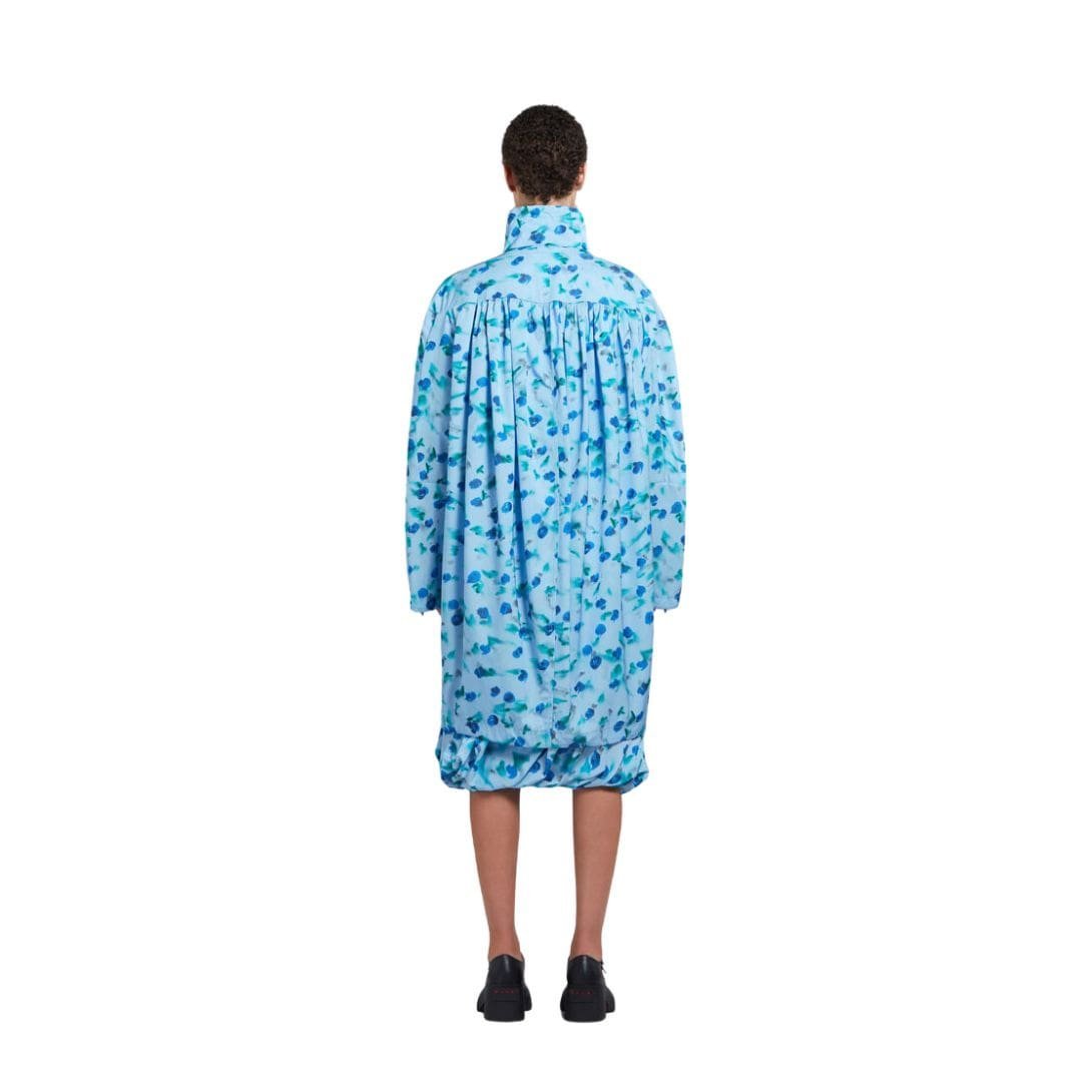 MARNI LIGHT BLUE GATHERED TAFFETA PARKA WITH REVERIE PRINT - Image 3