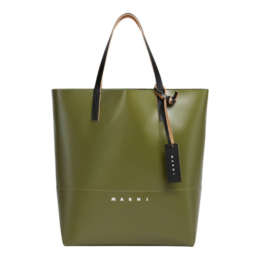 MARNI GREEN OPEN SHOPPER WITH MARNI TAG