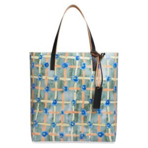 MARNI GREEN TOTE WITH SARABAND PRINT