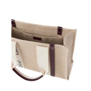 CHLOE MEDIUM WOODY TOTE BAG DEEP VIOLINE