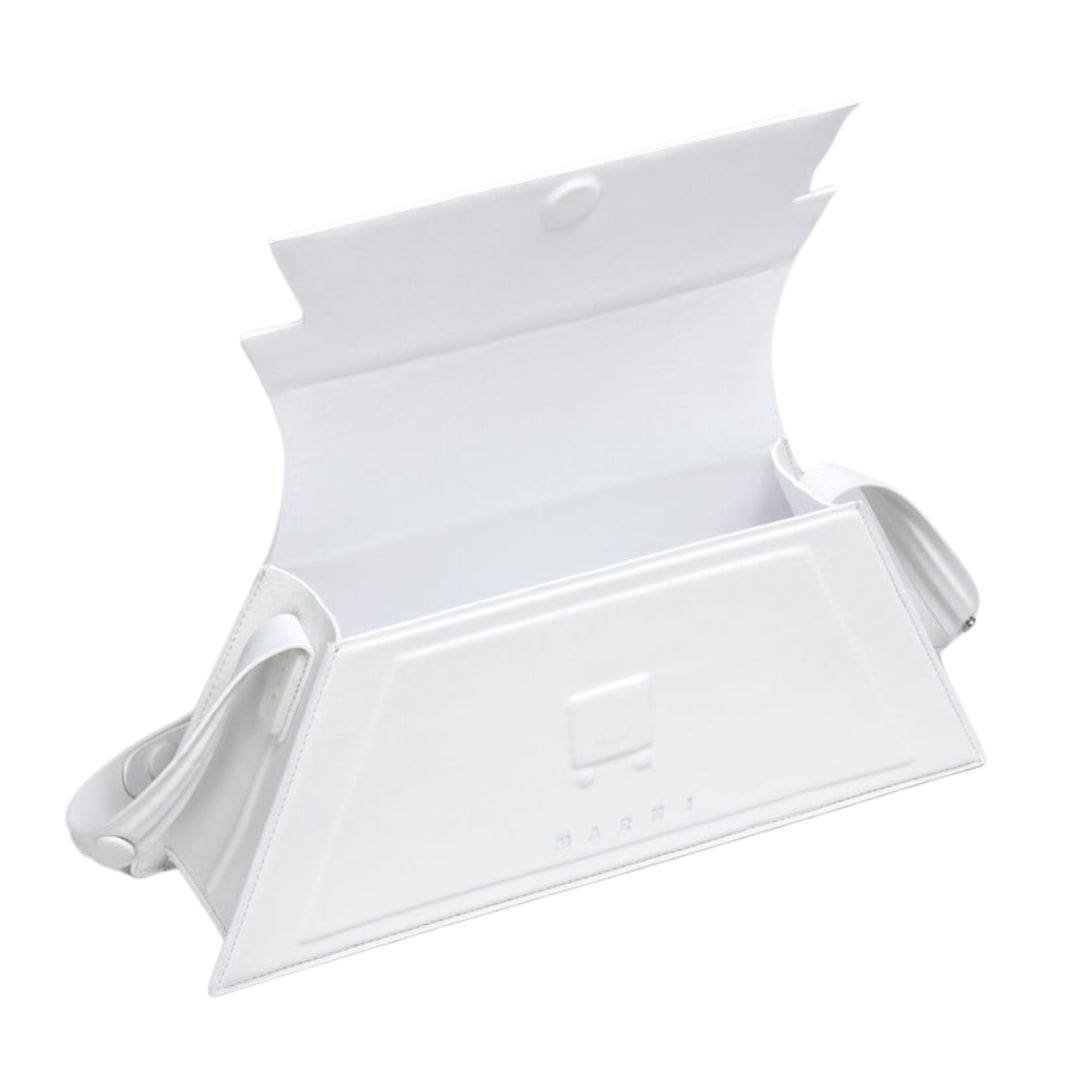 MARNI MEDIUM TRUNKOISE BAG IN SMOOTH WHITE LEATHER - Image 2