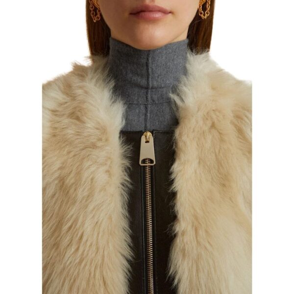 KHAITE THE GRACELL JACKET IN CREAM SHEARLING - Image 5