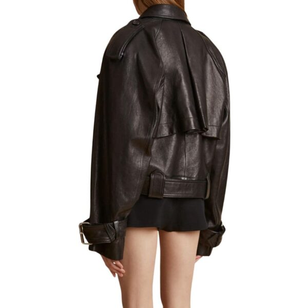 KHAITE THE HAMMOND JACKET IN BLACK LEATHER - Image 4