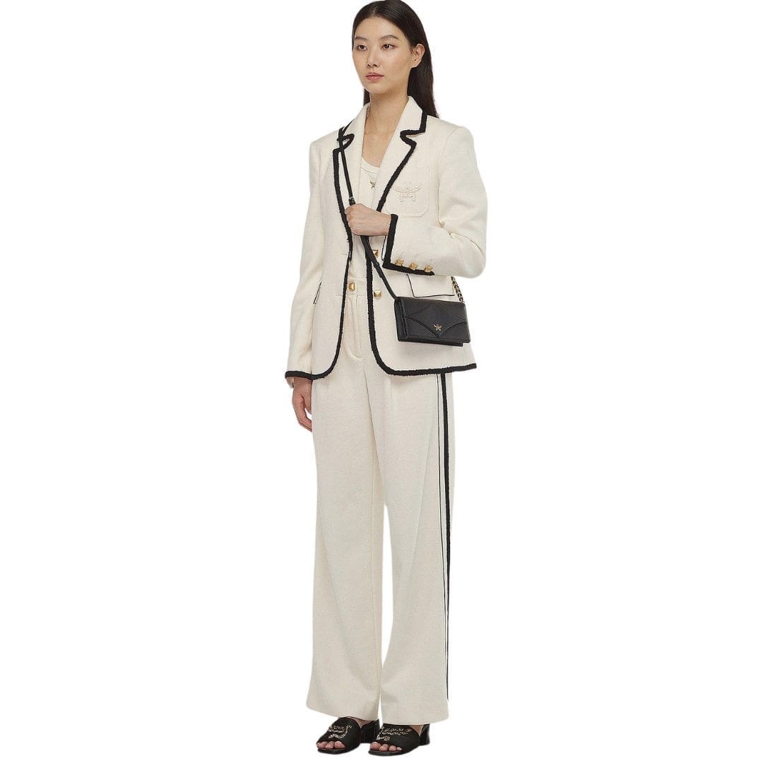 MCM LARGE DIAMOND CHAIN WALLET IN SPANISH CALF LEATHER BLACK - Image 5