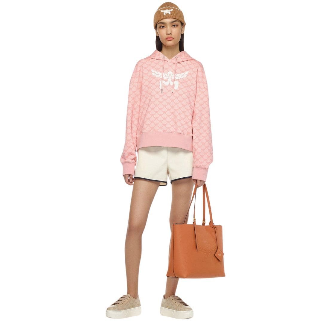 MCM MEDIUM HIMMEL SHOPPER IN EMBOSSED LOGO LEATHER COGNAC - Image 5