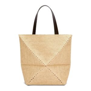 LOEWE PUZZLE FOLD TOTE XL BAG IN RAFFIA