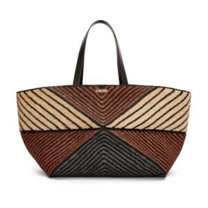 LOEWE PUZZLE FOLD TOTE XXL BAG IN RAFFIA