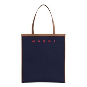 MARNI TRUNK SOFT IN BLUE AND BROWN KNIT FABRIC