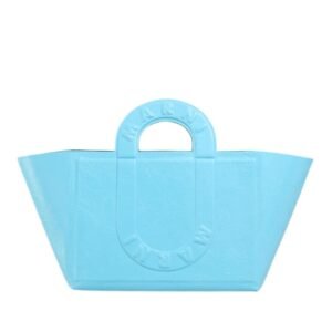 MARNI TURQUOISE LEATHER SWEEDY MEDIUM TOTE BAG