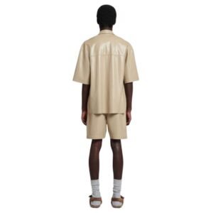 NANUSHKA MANCE OKOBOR ALT-LEATHER SHIRT ASHY TAUPE