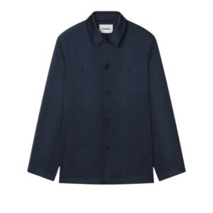 NANUSHKA JONDAR SATIN SHIRT NAVY BLUE