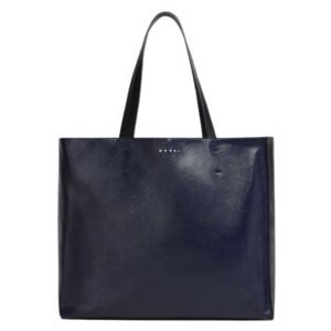 MARNI MUSEO SOFT BAG IN BLUE AND BLACK LEATHER