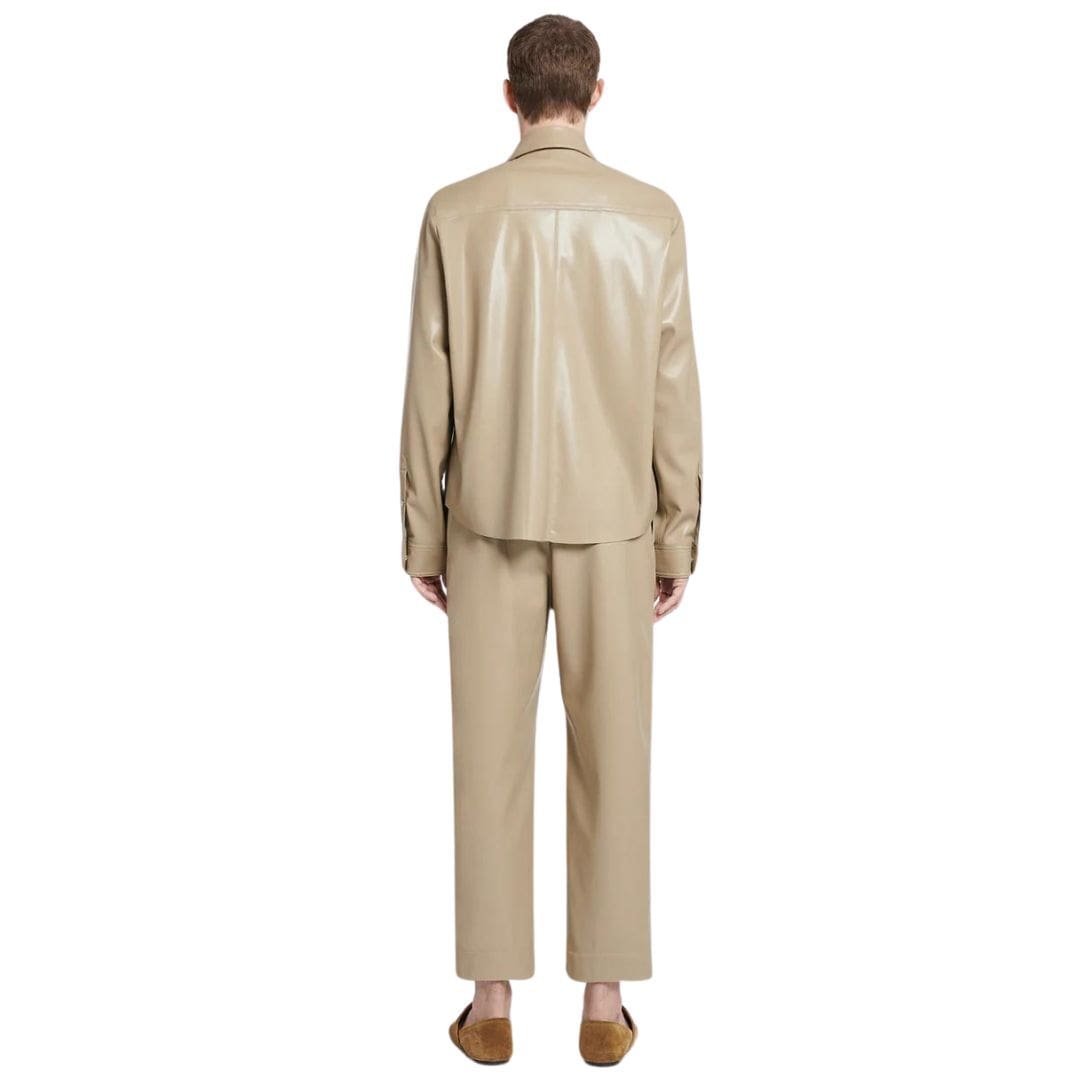 NANUSHKA LENN OKOBOR ALT-LEATHER SHIRT BROWN - Image 3