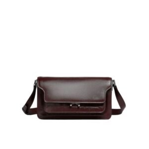 MARNI RED LEATHER TRUNK SOFT BAG