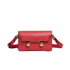 MARNI RED LEATHER TRUNKAROO MINI SHOULDER BAG