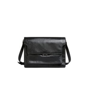 MARNI TRUNK SOFT LARGE BAG IN BLACK LEATHER