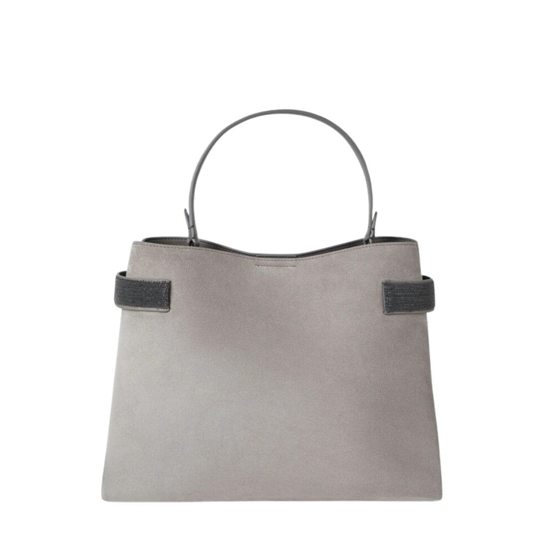 BRUNELLO CUCINELLI SUEDE BAG WITH PRECIOUS BANDS - Image 2
