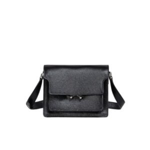 MARNI TRUNK SOFT MINI BAG IN BLACK LEATHER